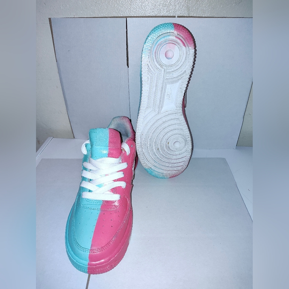 Nike Kids' Pink and Blue Sneakers - Picture 5 of 5